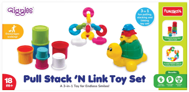 Funskool Giggles 3-in-1 Pull, Stack 'N Link Turtle Toy Set - Buy Online | i-robox